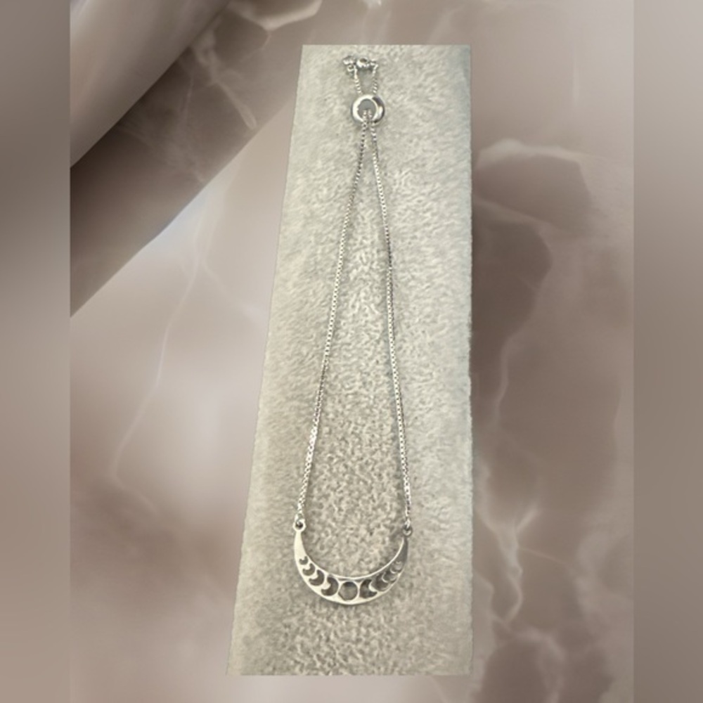 Moon phases, handmade adjustable bracelet, stainless‎ steel